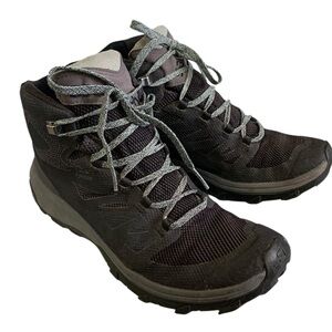 Salomon Outline Black/Grey Nylon Lace Up Gore Tex mid Hiking Boots